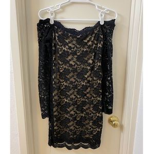 Black Lace Long Sleeve Dress